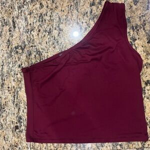 Olivia Rae Red Asymmetrical Crop Tank Top